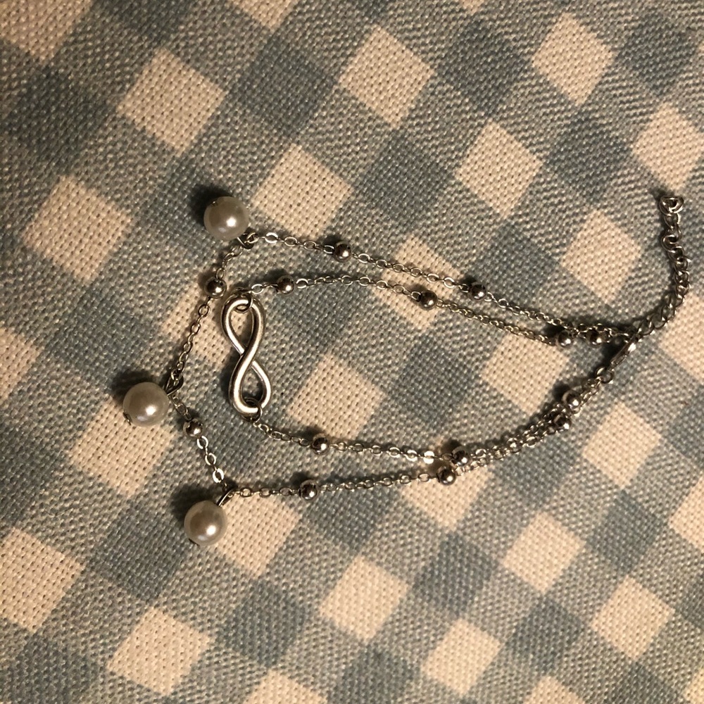 Infinity & Pearl anklet